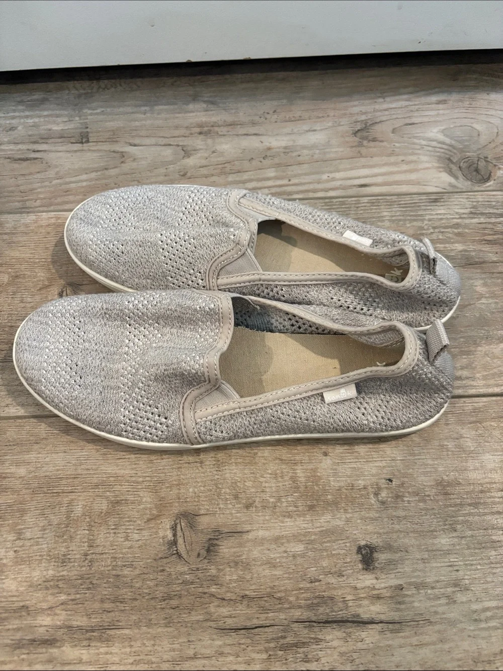 Sanuk Women's Slip-On Knit Sneakers - Light Beige - Picture 4 of 8